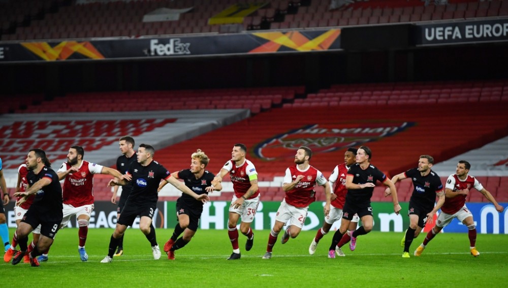 Soccer Football - Europa League - Group B - Arsenal v Dundalk - Emirates Stadium, London, Britain- October 29, 2020 General view of the action REUTERS/Dylan Martinez